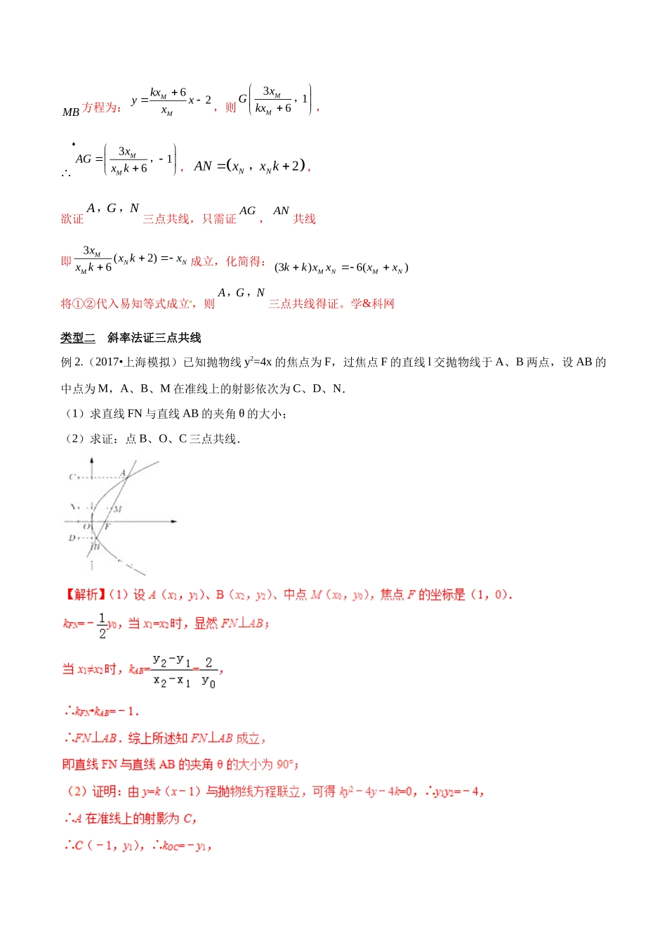 专题3.7 三点共线证法多，斜率向量均可做-（2019版）（解析版）.docx_第2页
