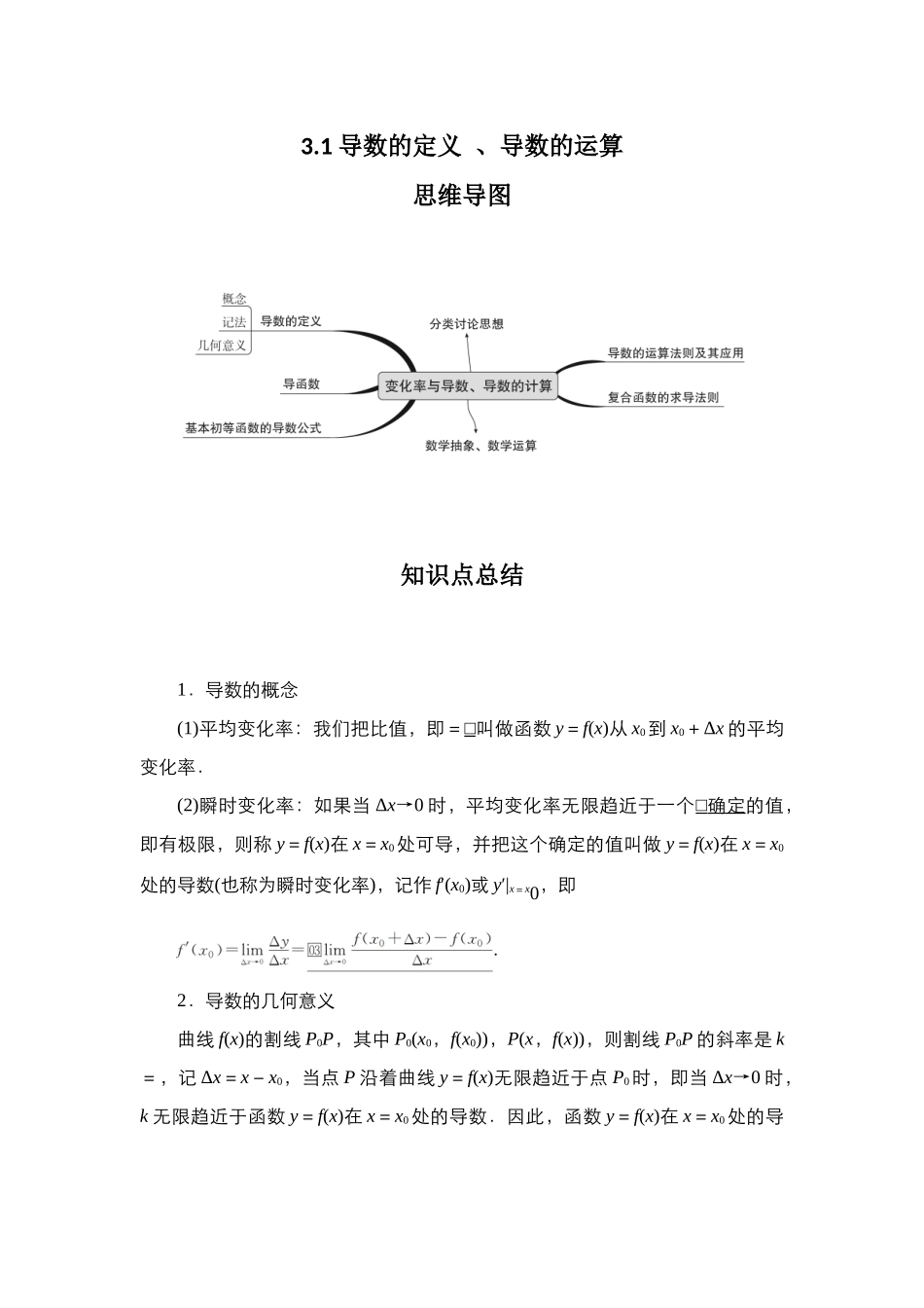 专题3.1 导数的定义、导数的运算(解析版).docx_第1页