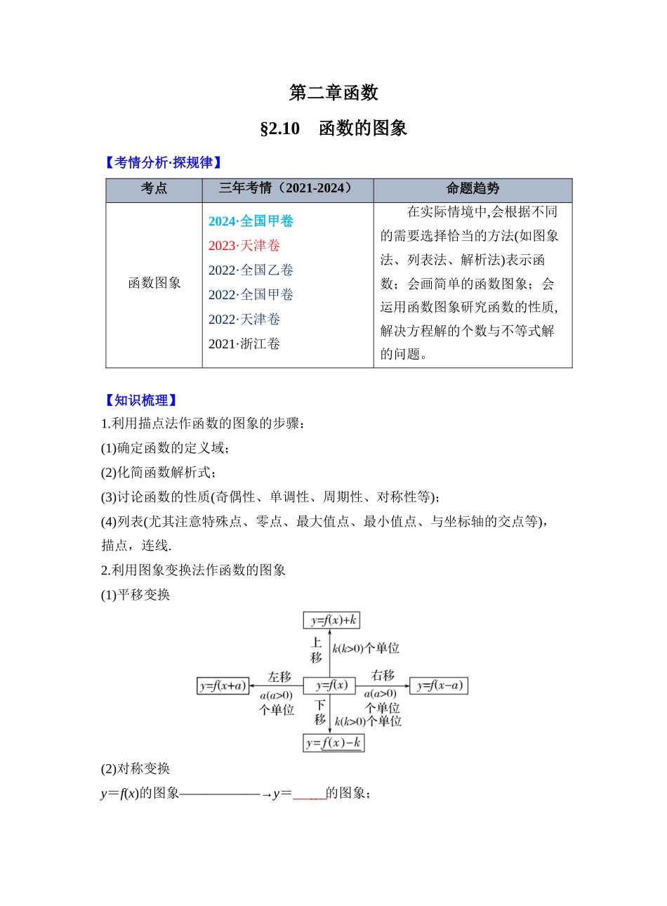 第二章 §2.10　函数的图象（学生版）.docx_第1页