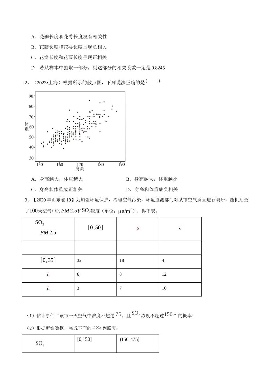 第83讲 变量间的相关关系、统计案例（原卷版）.docx_第2页