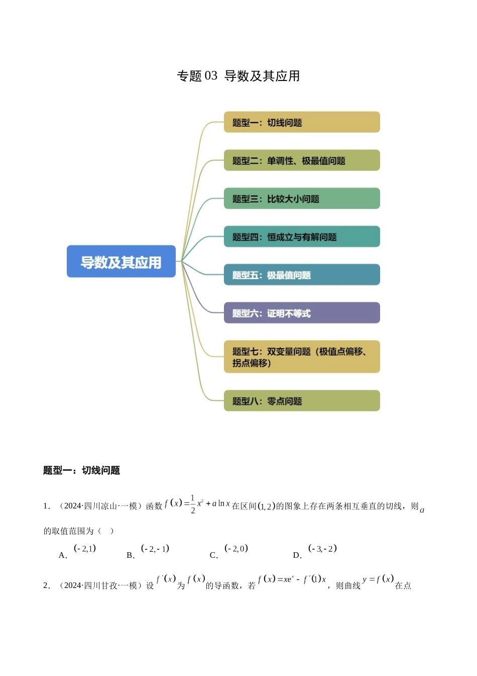 专题03 导数及其应用(八大题型)(原卷版).docx_第1页
