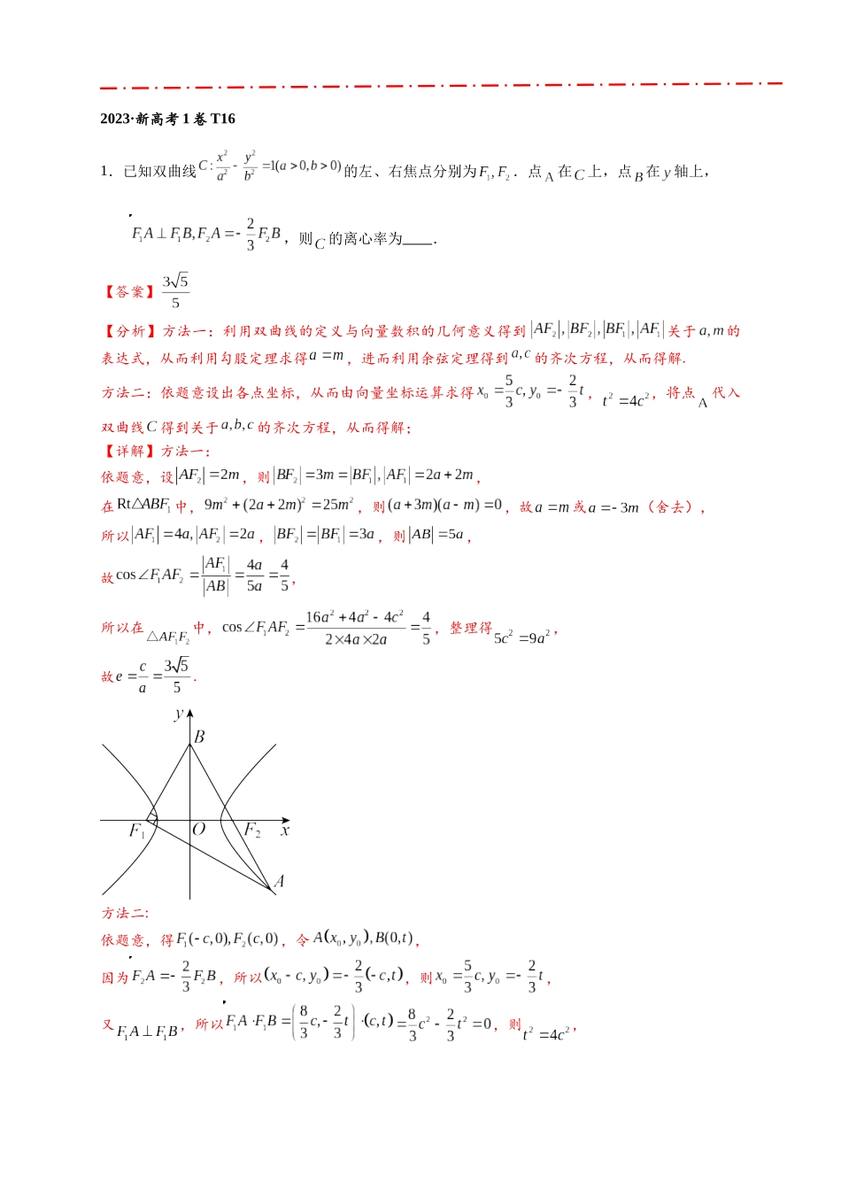 专题2-1 椭圆与双曲线12个常考二级结论与模型（解析版）.docx_第2页