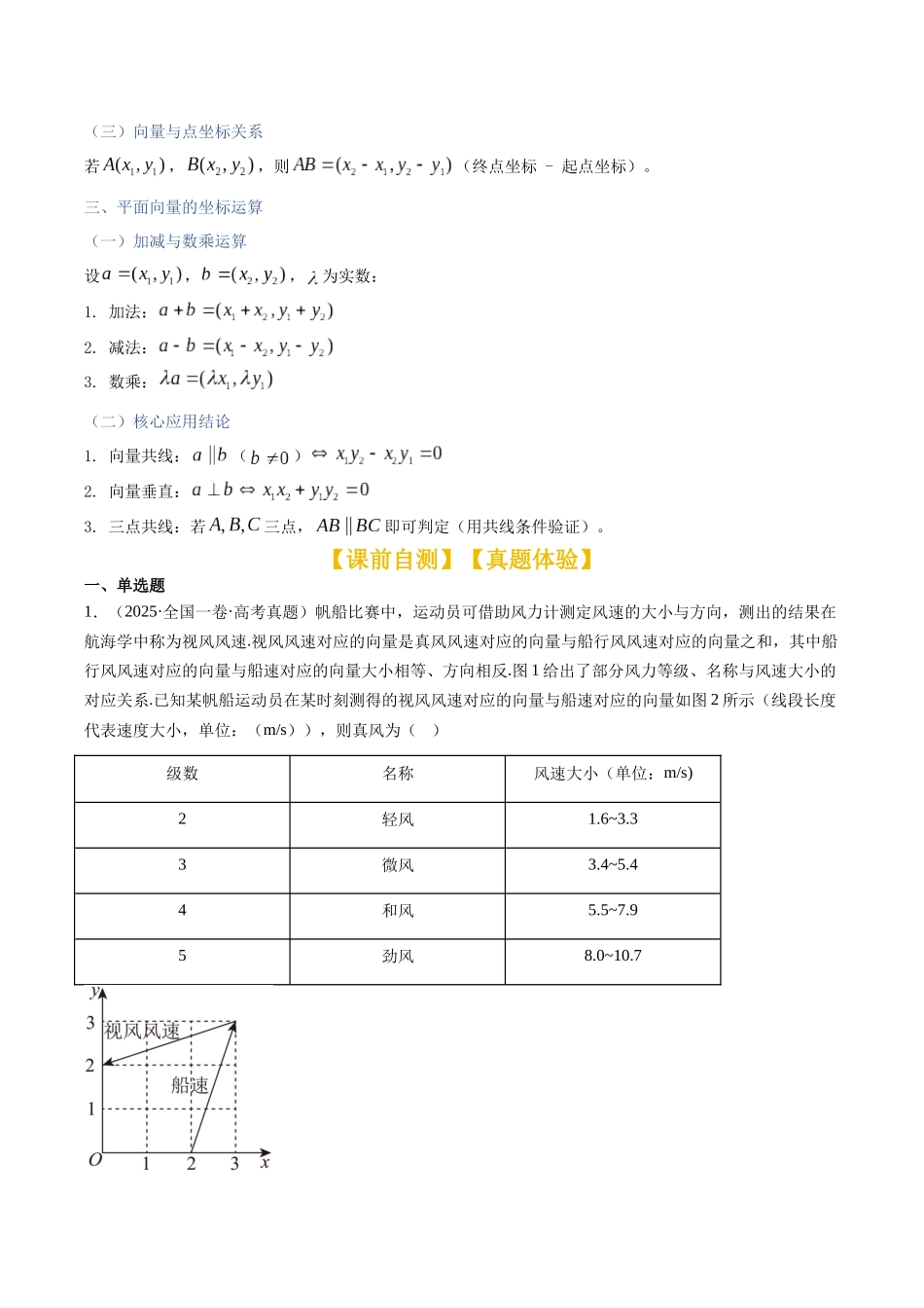 第26讲：平面向量基本定理以及坐标表示（知识梳理+题型总结）（学生版）.docx_第2页
