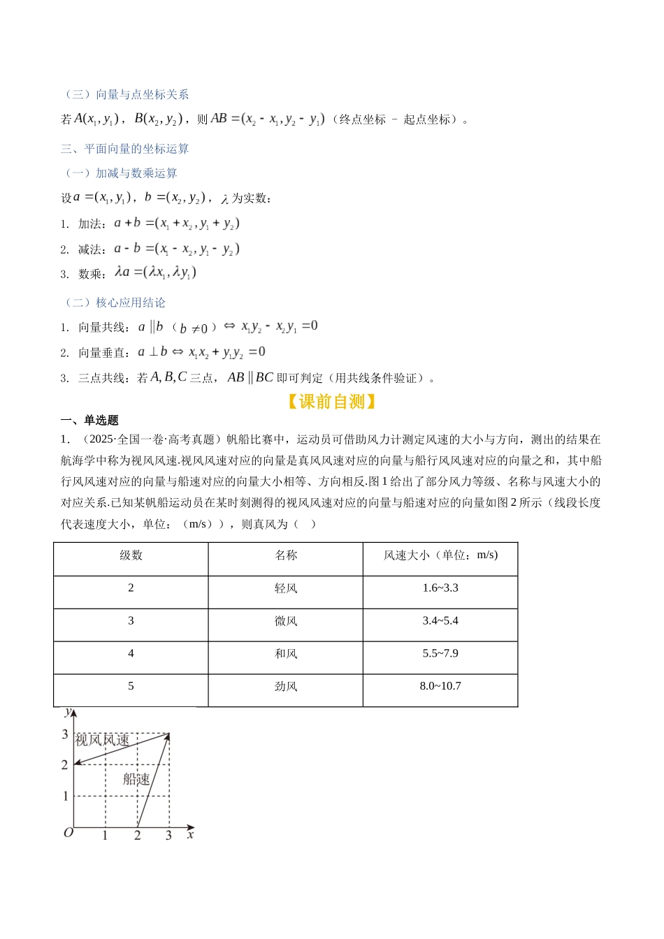 第26讲：平面向量基本定理以及坐标表示（知识梳理+题型总结）（教师版）.docx_第2页