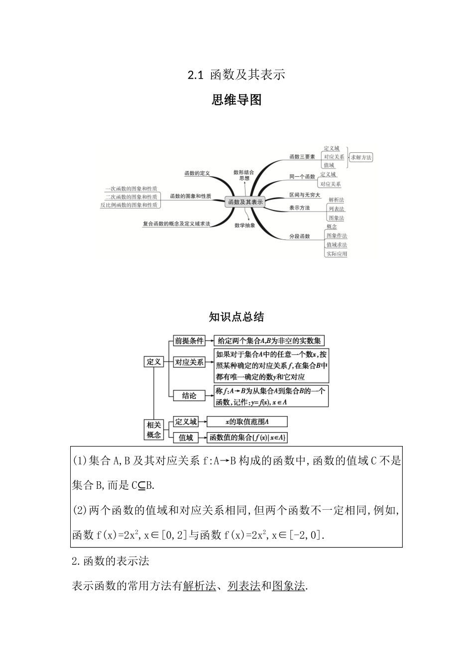 专题2.1 函数及其表示（解析版）.docx_第1页