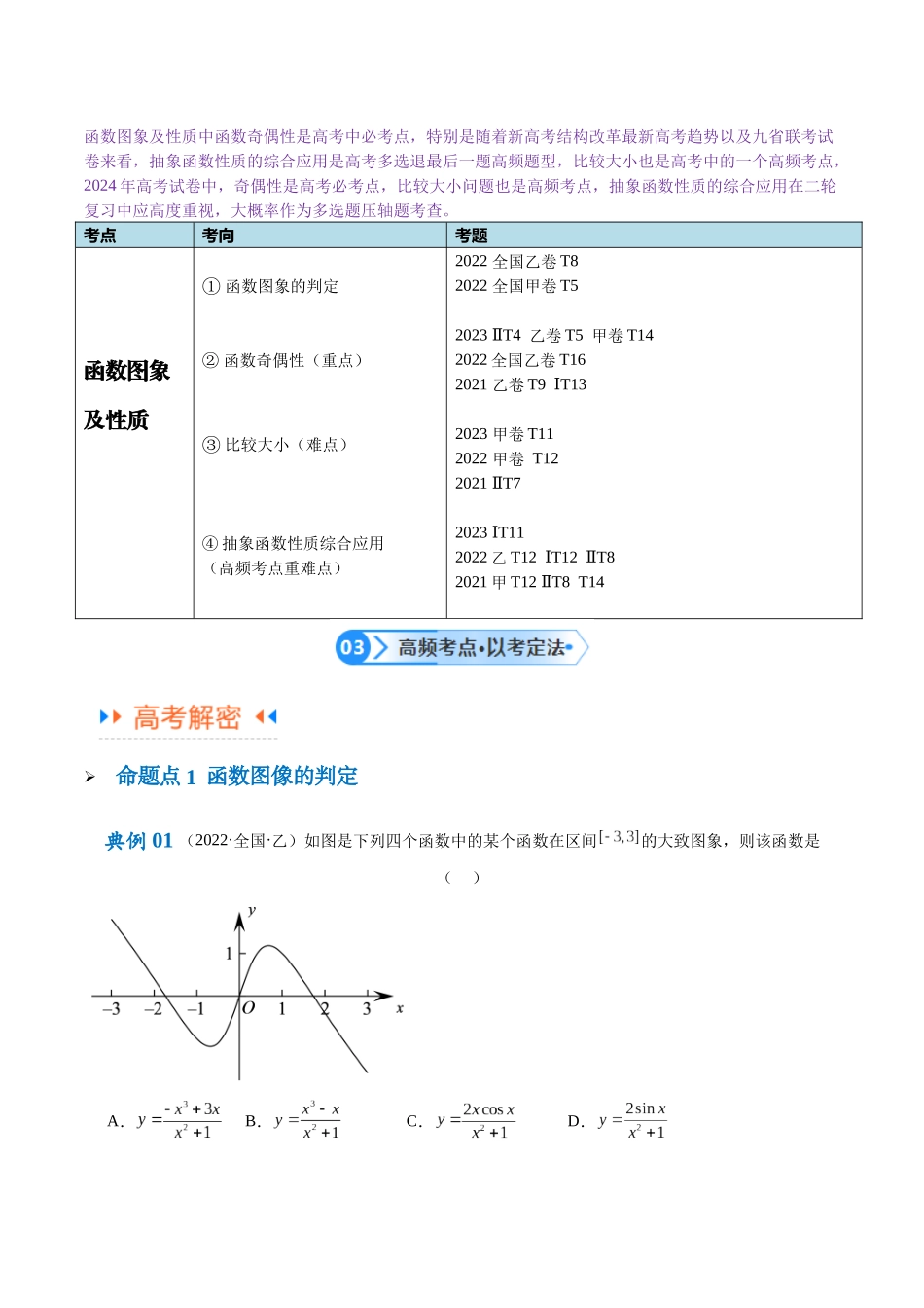 专题2 函数图象及性质(讲义)(原卷版)-.docx_第3页