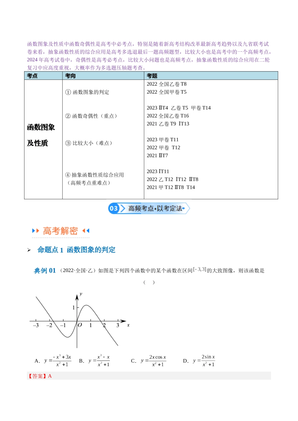专题2 函数图象及性质（讲义）（解析版）.docx_第3页