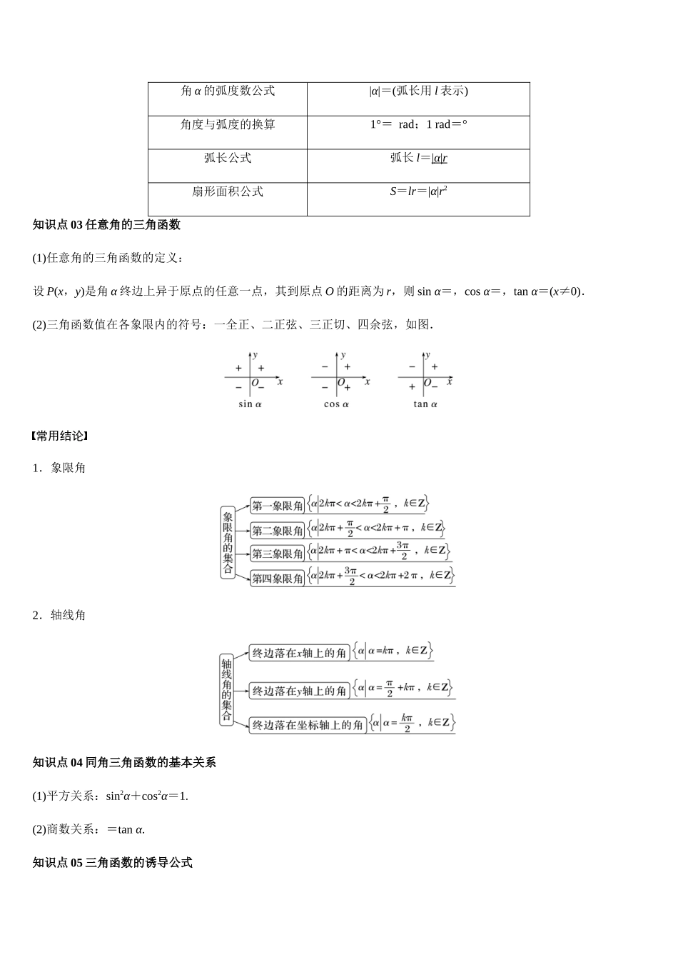 第14讲 三角函数的概念同角三角函数基本关系及诱导公式（学生版）.docx_第2页