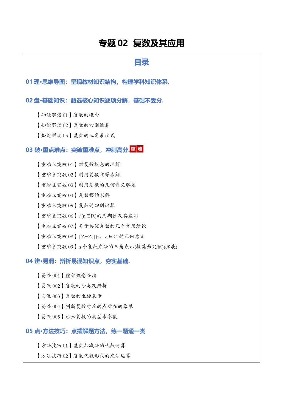 专题02 复数及其应用（教师版）.docx_第1页