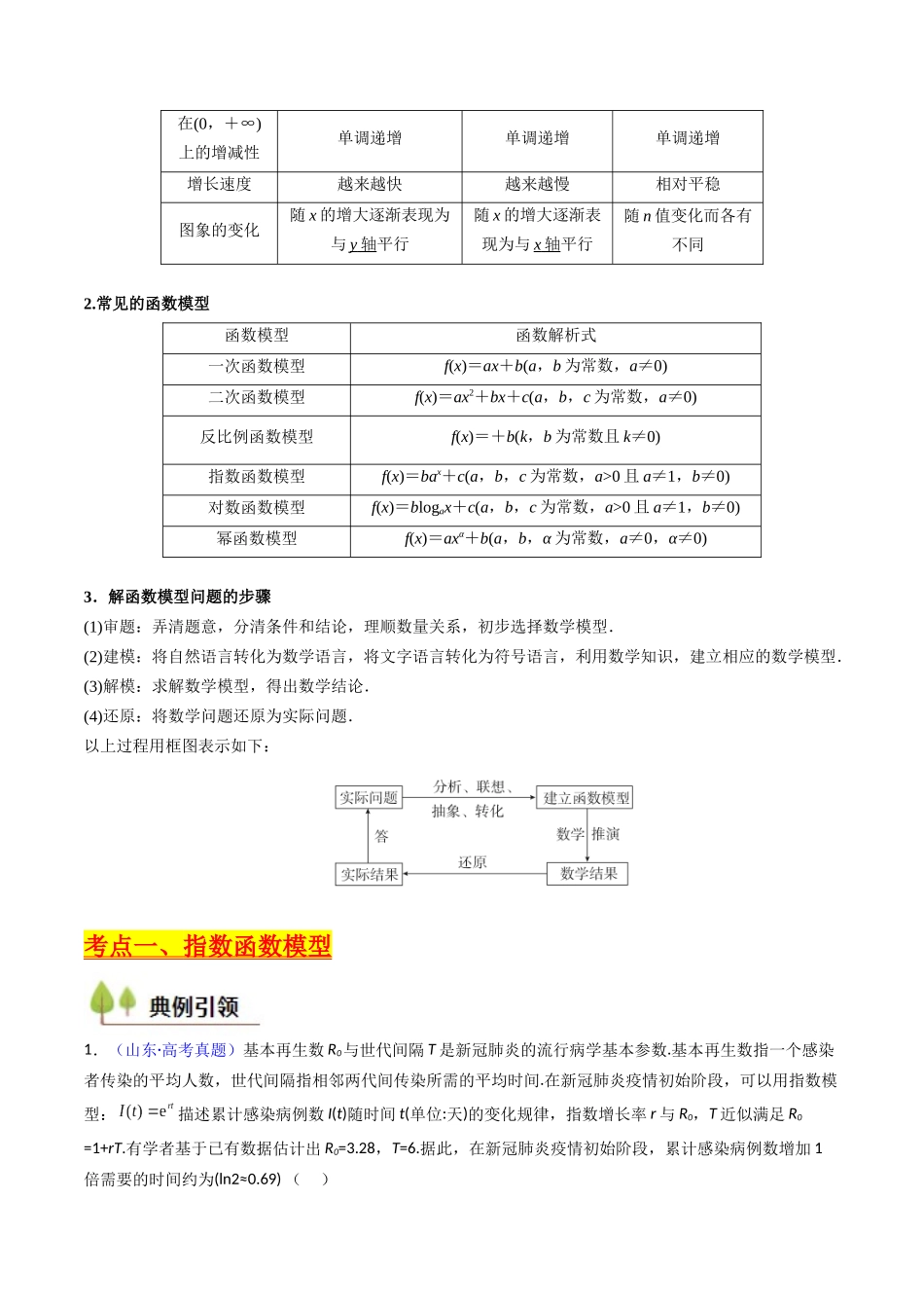 第07讲 函数模型及其应用（学生版）.docx_第2页