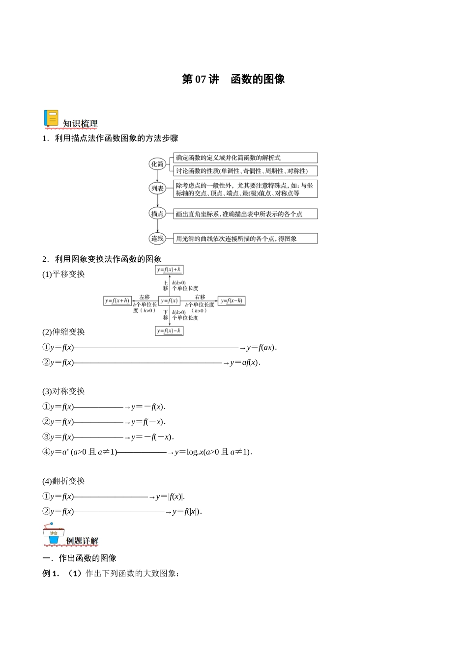 第07讲 函数的图像(原卷版).docx_第1页