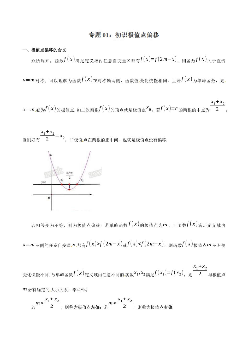 专题1.1 初识极值点偏移-（2019版）（解析版）.docx_第1页