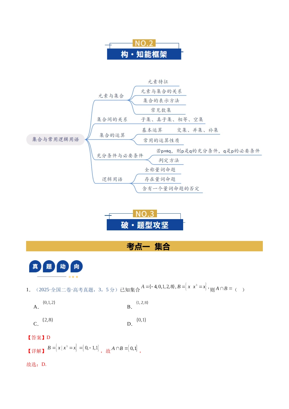专题01 集合与常用逻辑用语（复习讲义）（全国通用）（教师版）.docx_第3页