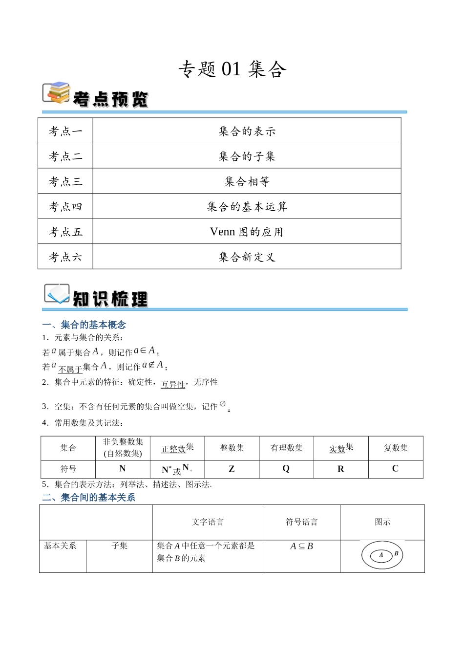 专题01 集合（讲义）（解析版）.docx_第1页