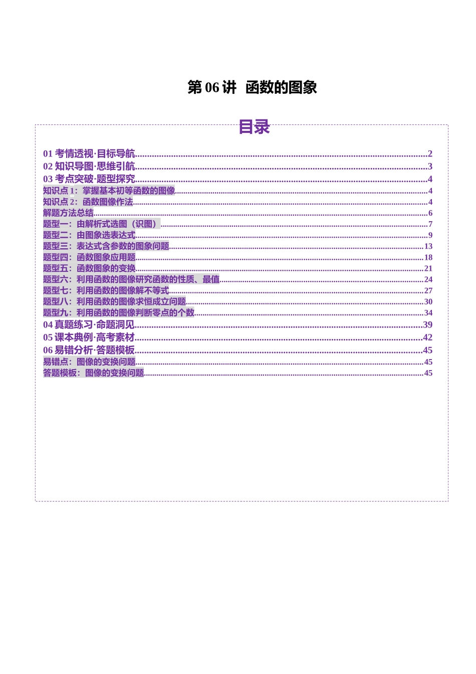 第06讲 函数的图象（九大题型）（讲义）（教师版）.docx_第1页