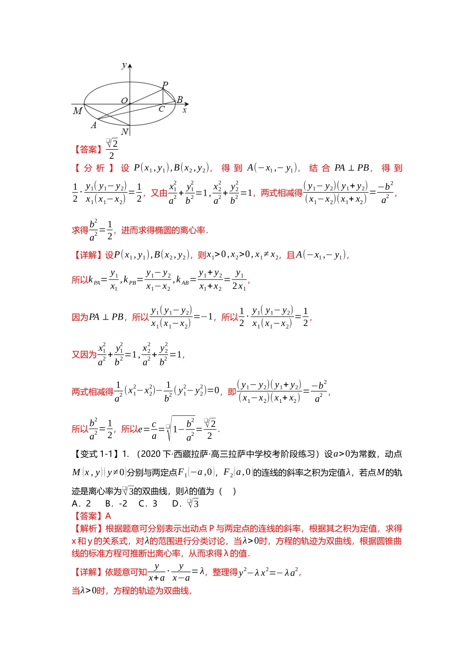 重难点专题40 圆锥曲线二级结论之第三定义十一大题型汇总(解析版).docx_第2页