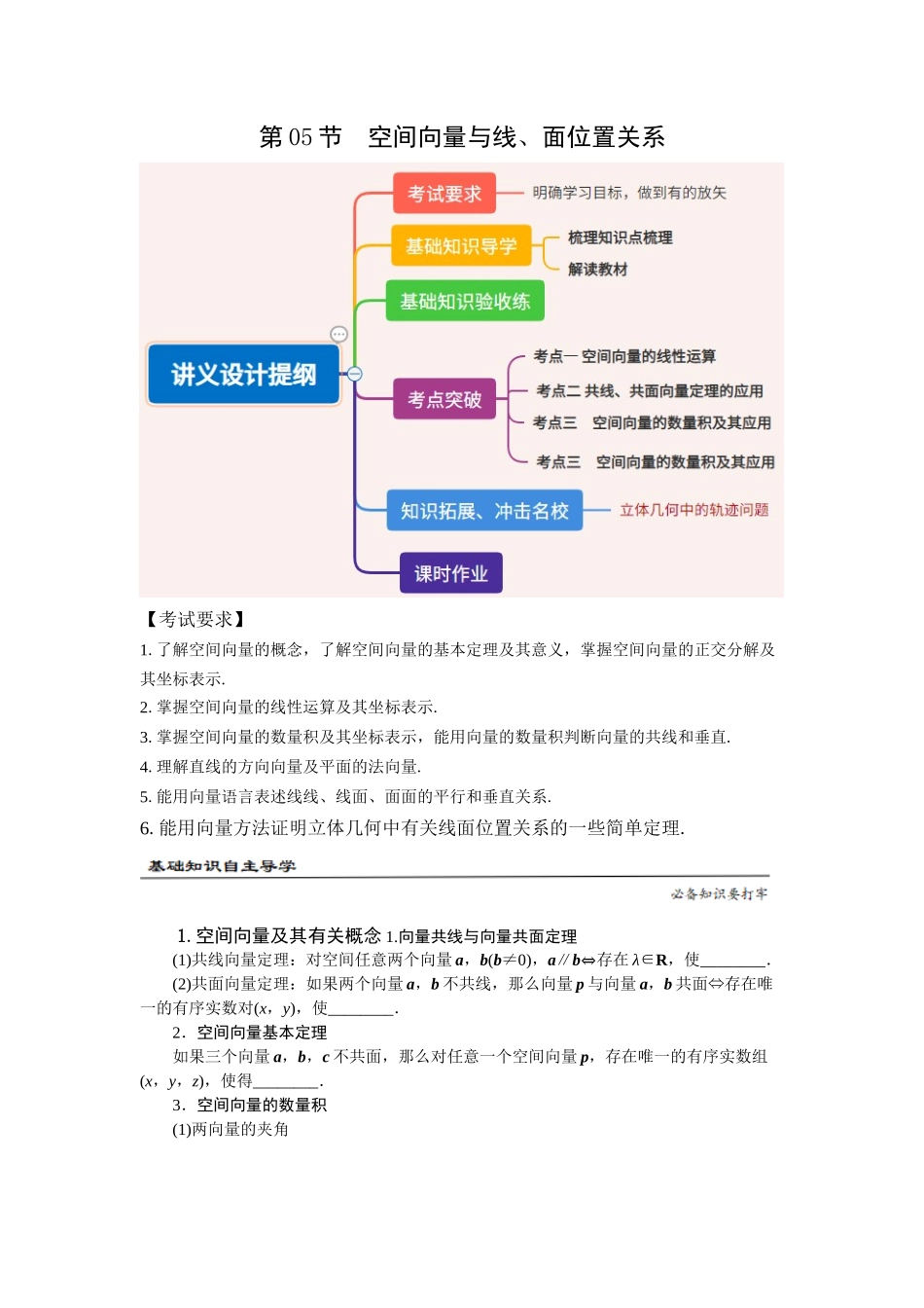 第05讲 空间向量与线、面位置关系(原题版).docx_第1页