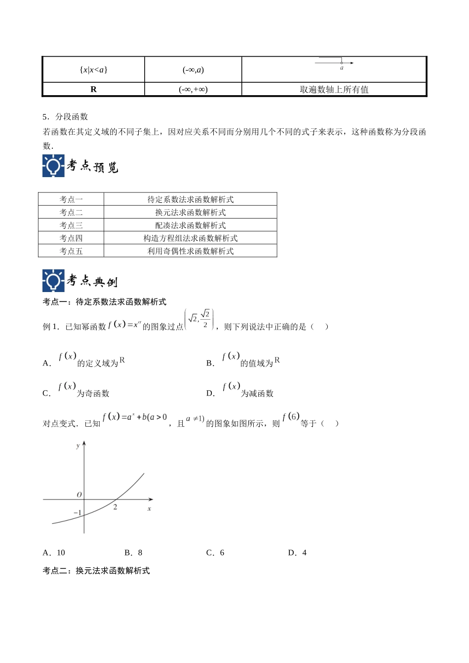 第05讲 函数的解析式求法（讲义)（原卷版）.docx_第2页