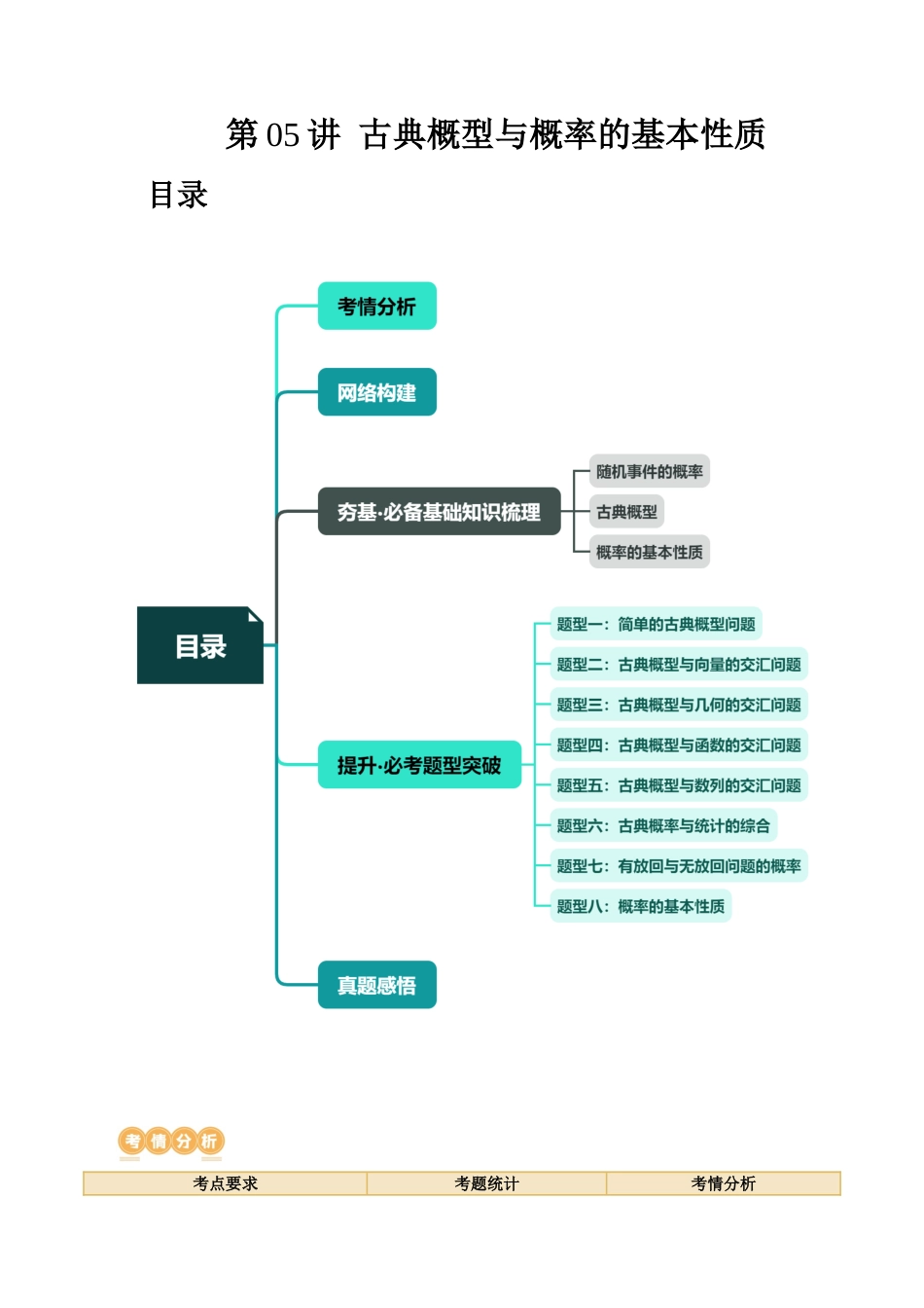 第05讲 古典概型与概率的基本性质(八大题型)(讲义)(原卷版).docx_第1页
