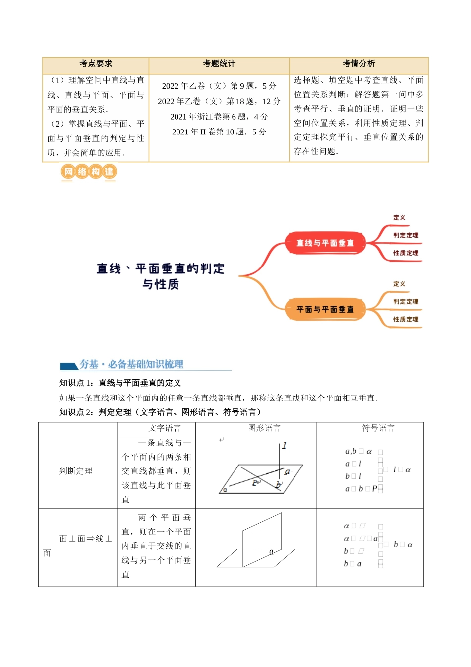 第04讲 直线、平面垂直的判定与性质(五大题型)(讲义)(学生版).docx_第2页