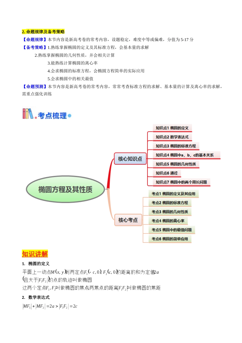 第04讲 椭圆方程及其性质（学生版）.docx_第2页