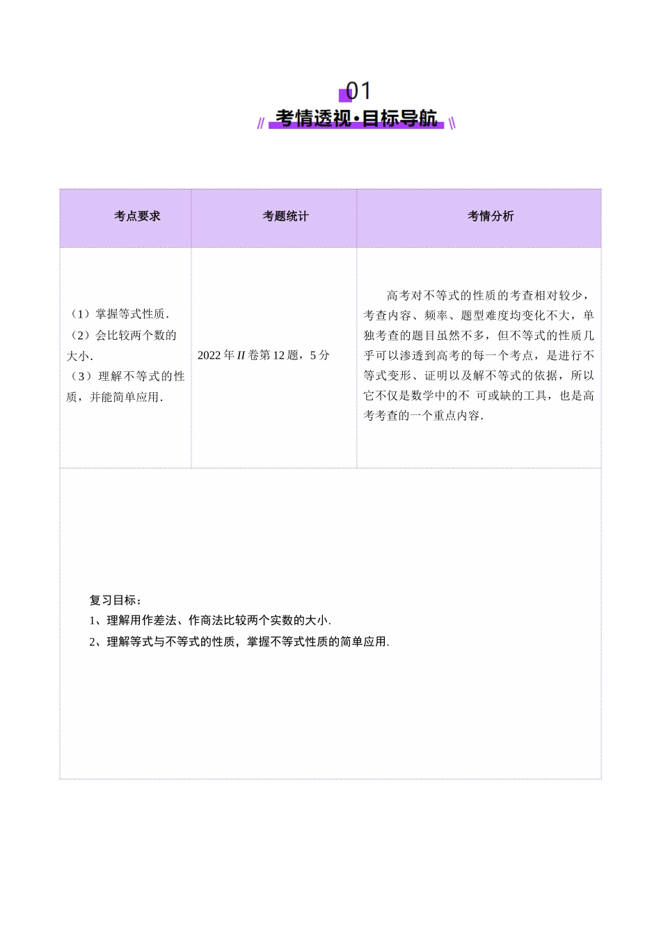 第03讲 等式与不等式的性质（五大题型）（讲义）（学生版）.docx_第2页