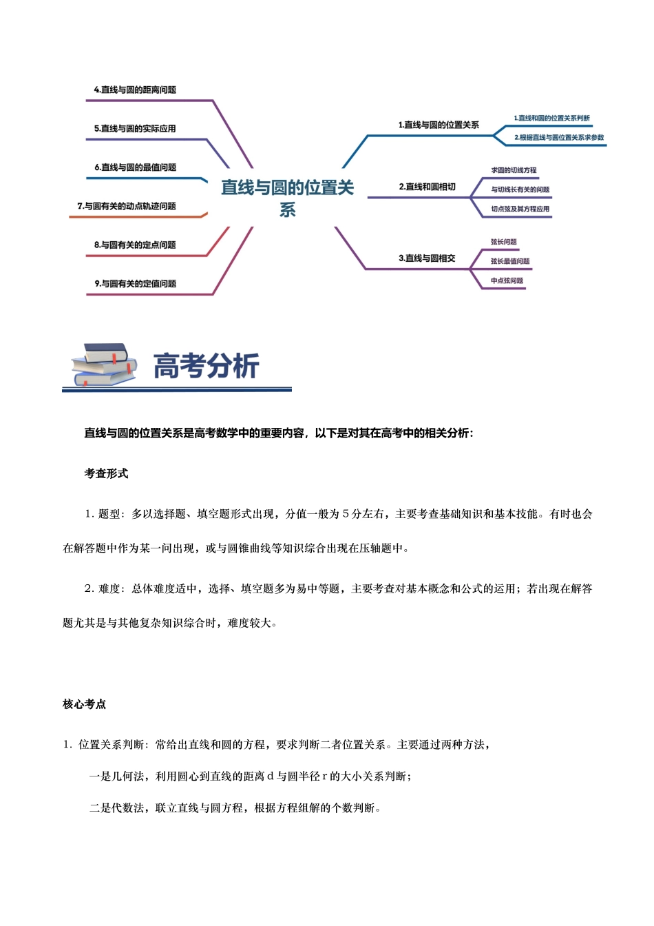 第02讲 直线和圆的位置关系讲义(思维导图+知识要点+解题测率+题型归纳+巩固提升)(新高考通用)-教师版.docx_第2页