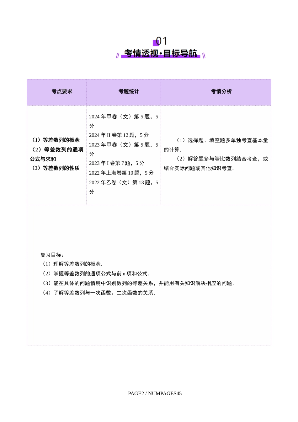 第02讲 等差数列及其前n项和（十大题型）（讲义）（教师版）.docx_第2页