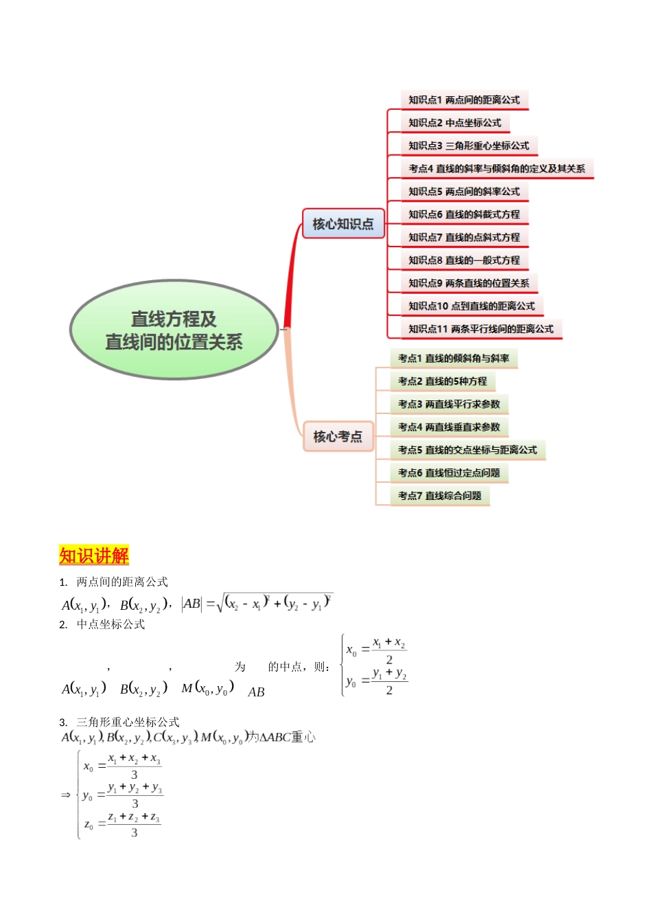 第01讲 直线方程及直线间的位置关系（学生版）.docx_第2页