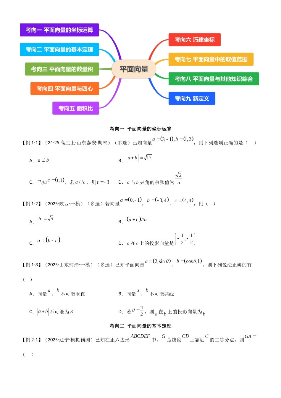 考点七 平面向量（选填题9种考向）（学生版）.docx_第3页