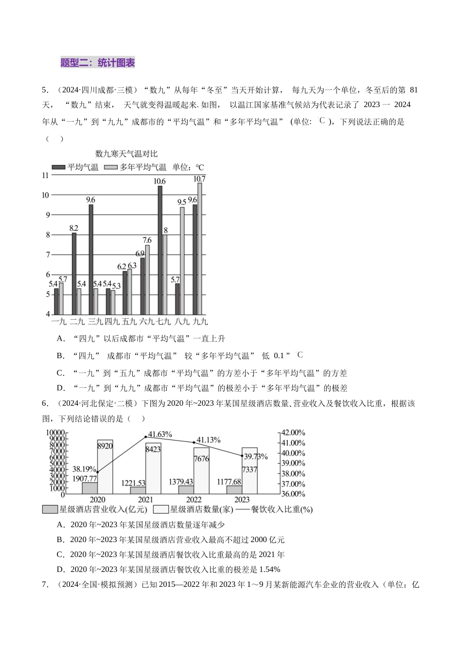 第01讲 随机抽样、统计图表、用样本估计总体（八大题型）（练习）（学生版）.docx_第3页