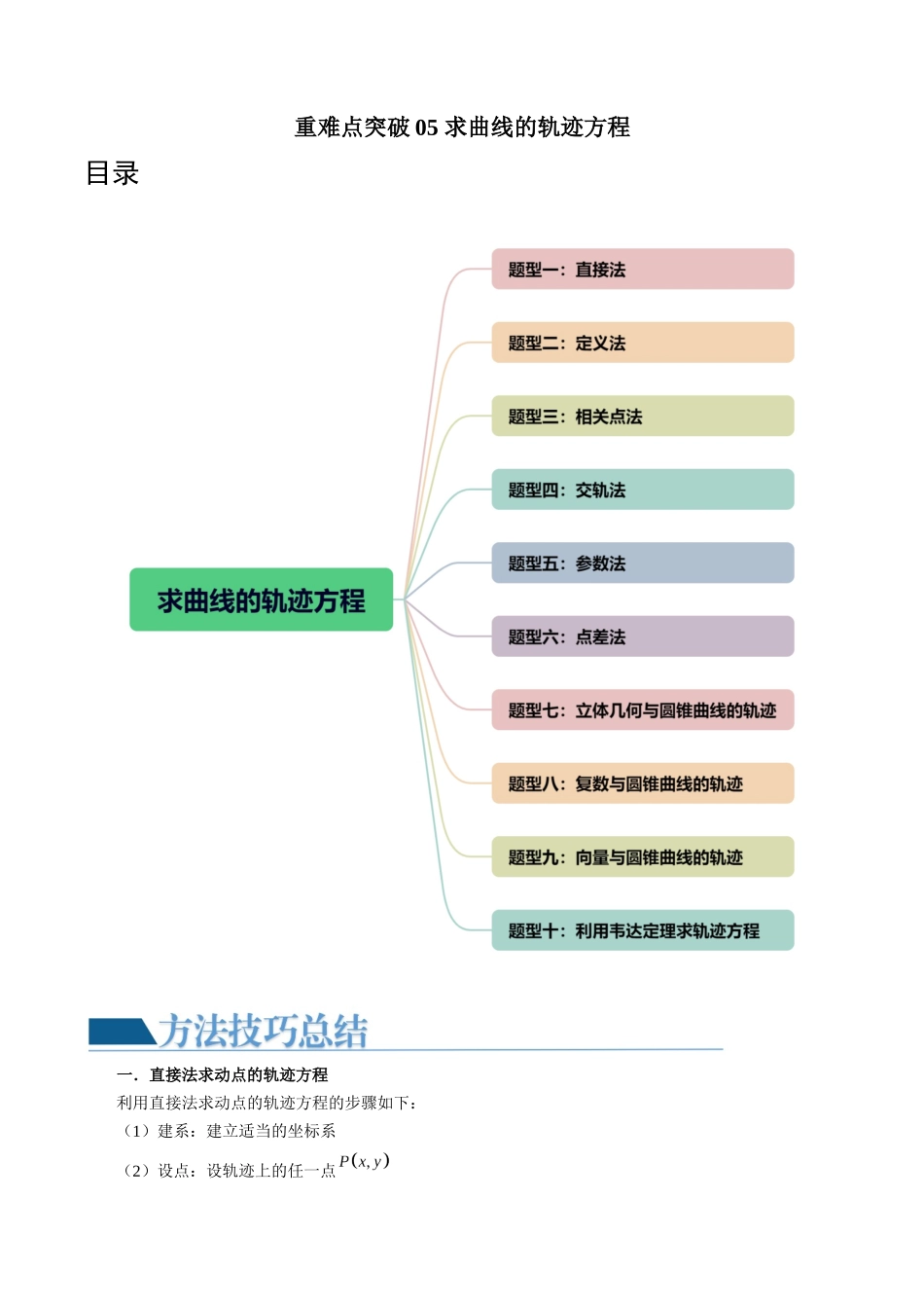 重难点突破05 求曲线的轨迹方程（十大题型）（原卷版）.docx_第1页