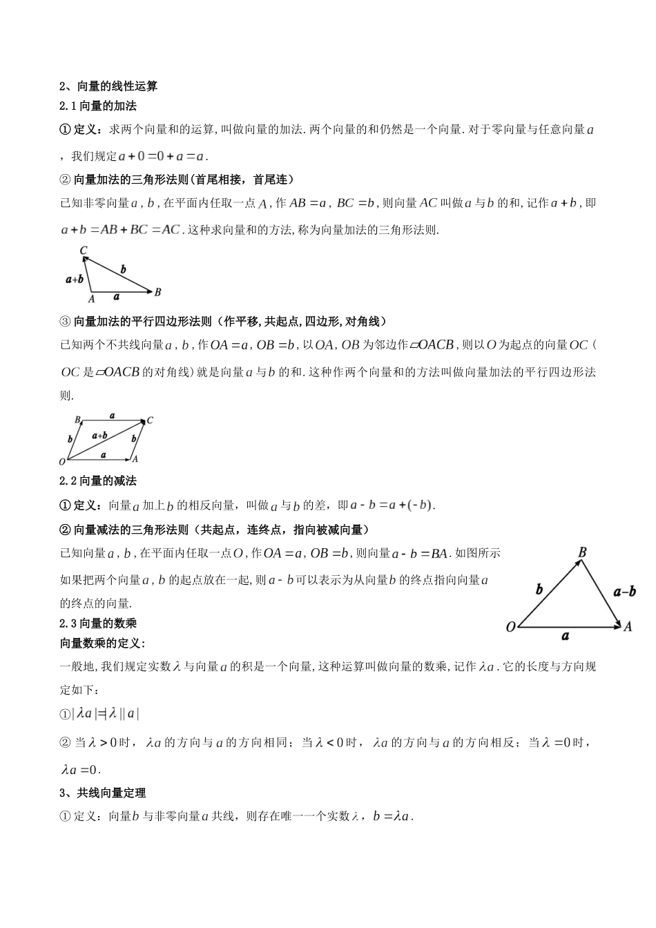 第01讲 平面向量的概念及其线性运算  (高频考点—精讲）（解析版）.docx_第2页