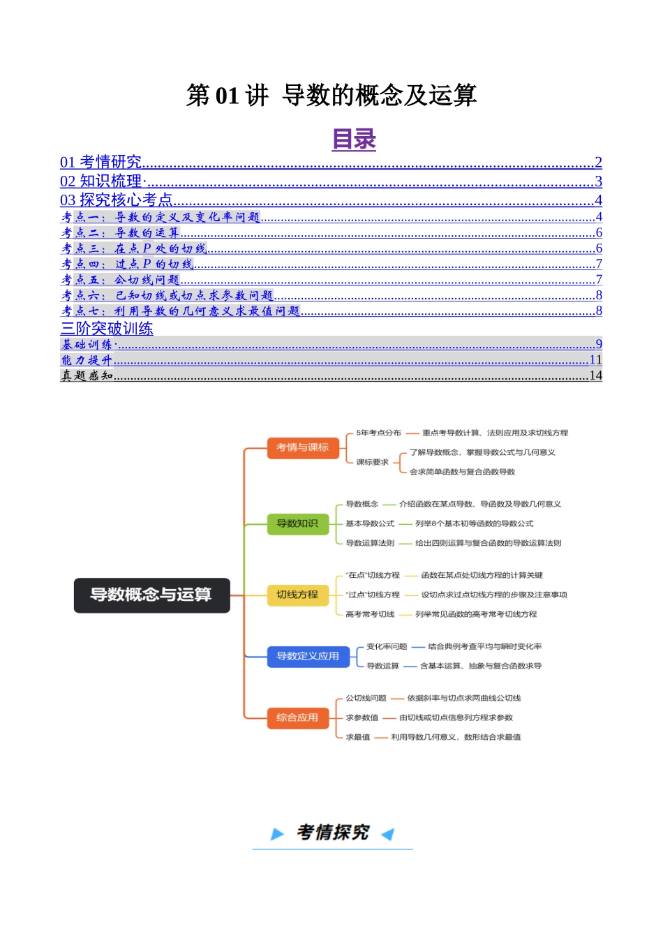 第01讲 导数的概念及运算（原卷版）.docx_第1页
