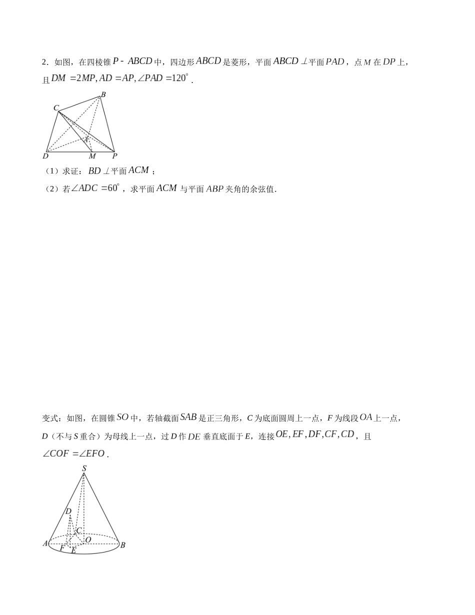 大题强化及变式训练（1）-（新高考九省联考题型）（原卷版）.docx_第2页