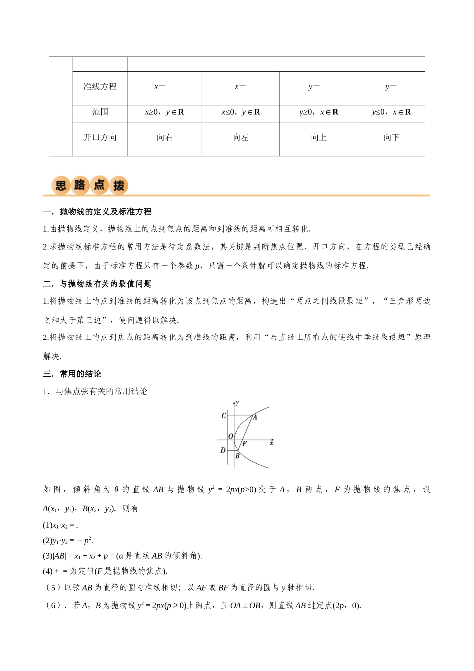 9.4 抛物线（精讲）（教师版）.docx_第2页