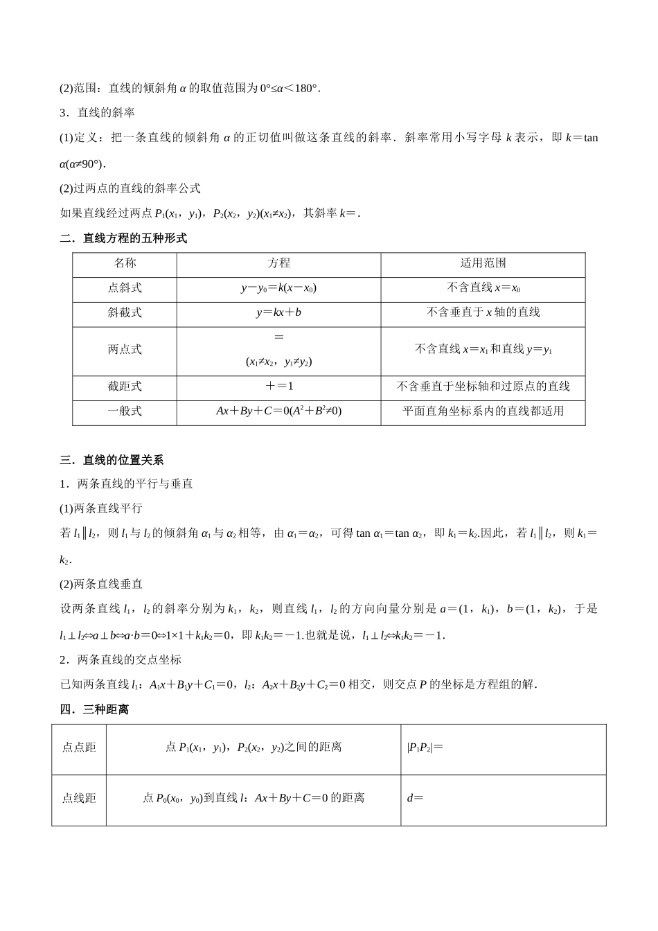 9.1 直线方程与圆的方程（精讲）（学生版）.docx_第2页