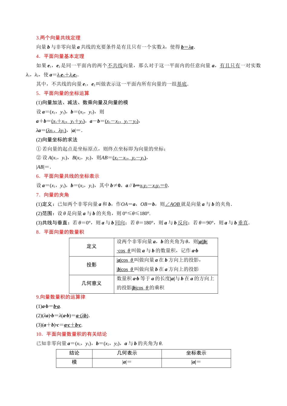 考点11平面向量及其应用(20种题型6个易错考点)(原卷版).docx_第3页