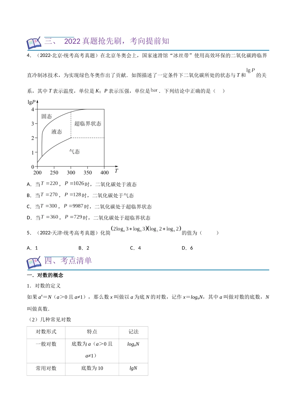 考点07对数函数（12种题型2个易错考点）（原卷版）.docx_第2页