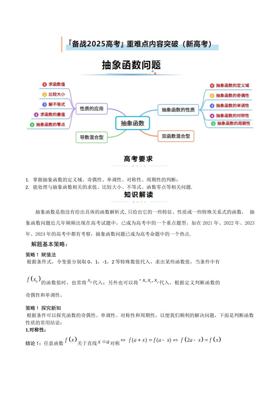 重难点5 抽象函数问题（教师版）.docx_第1页