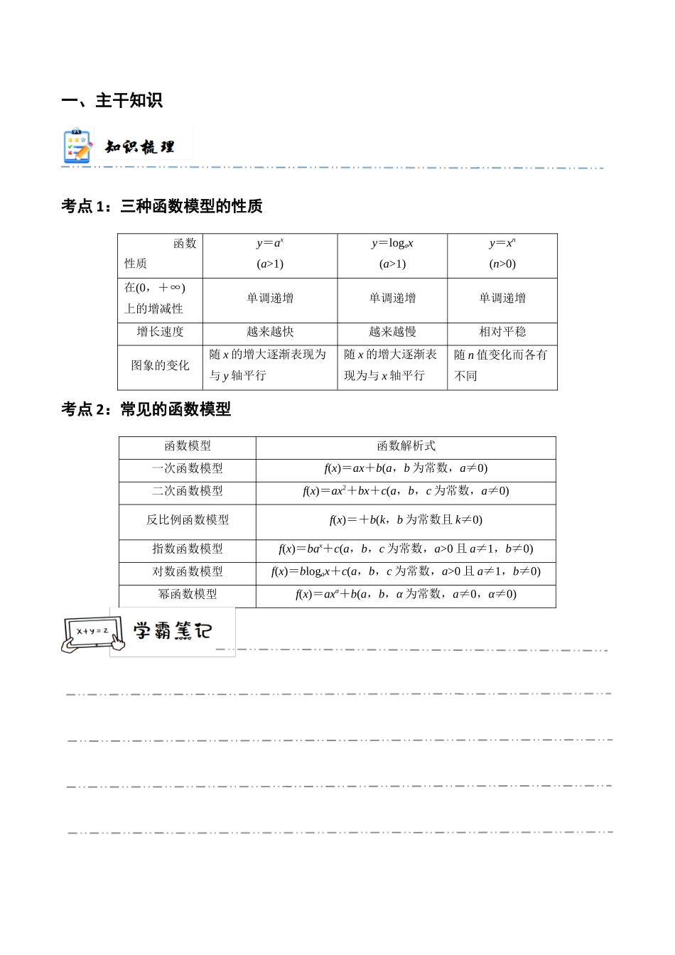 2-10 函数模型的应用(精讲精练）（原卷版）.docx_第2页