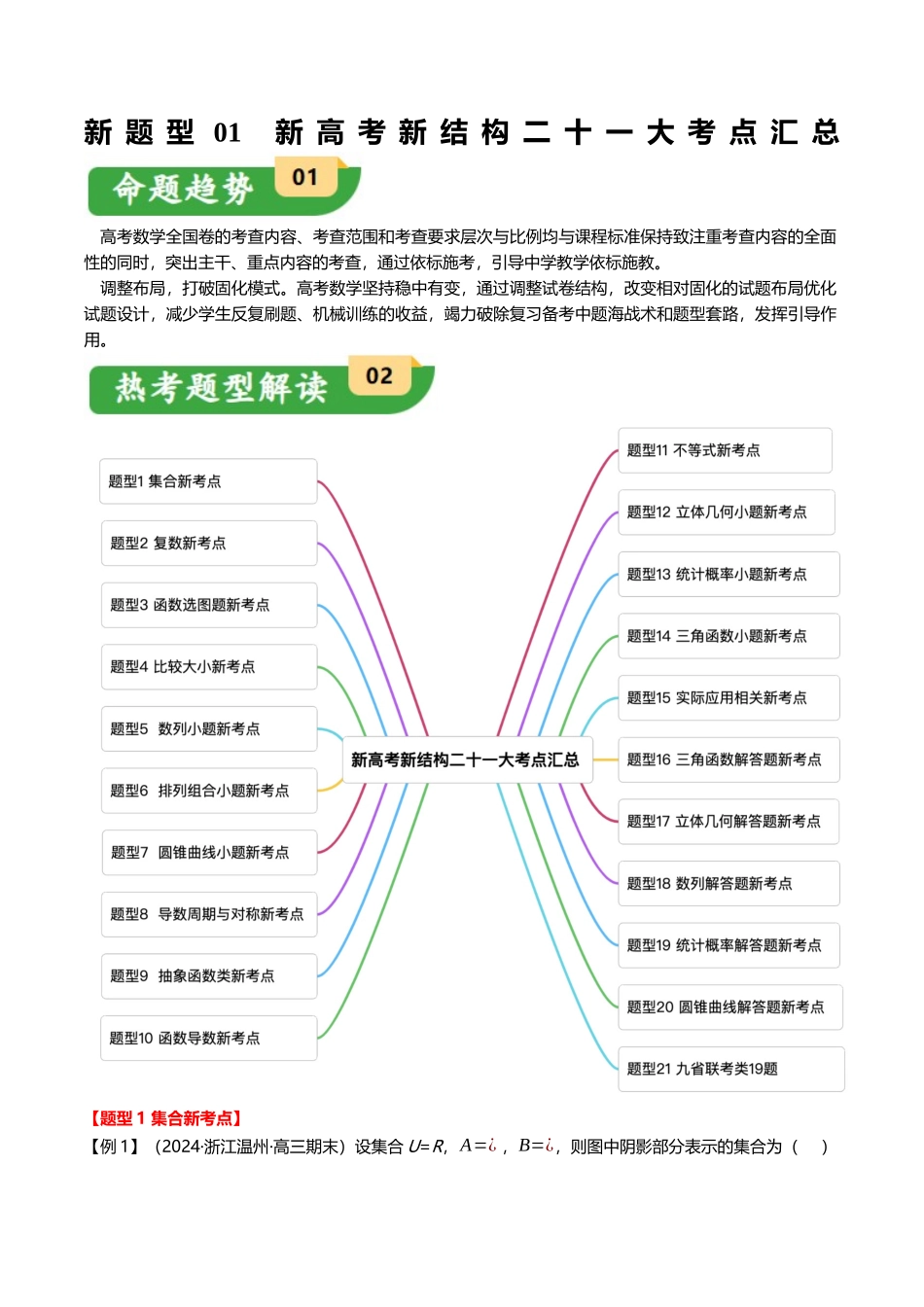 新题型01 新高考新结构二十一大考点汇总（学生版）.docx_第1页