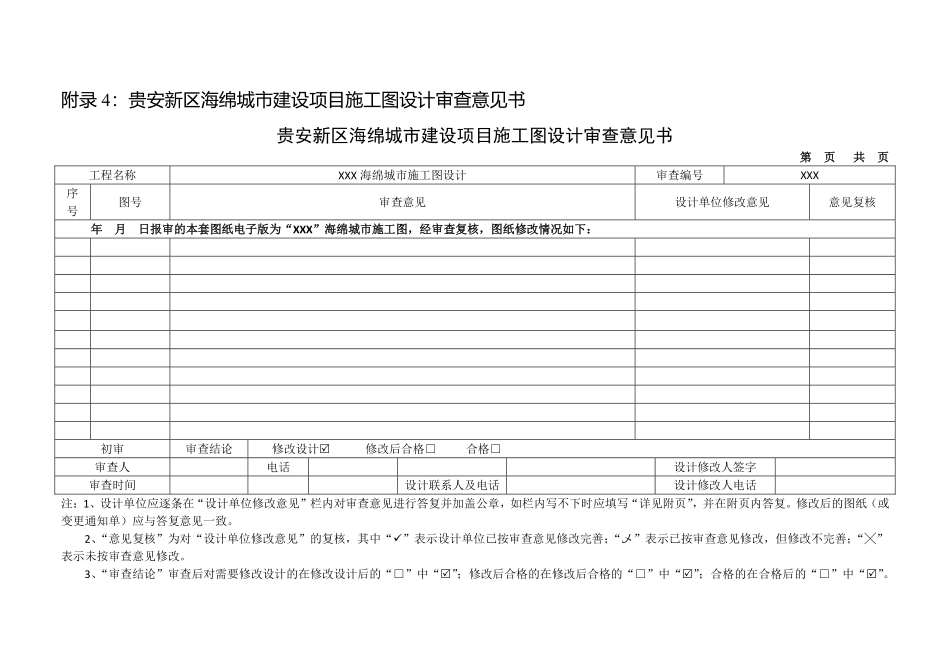 贵安新区海绵城市建设项目施工图设计审查意见书.pdf_第1页