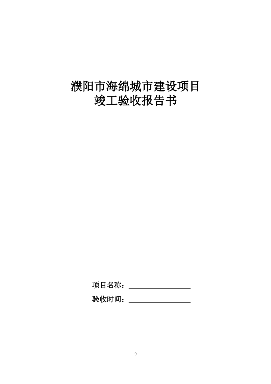 濮阳市海绵城市项目验收报告书.docx_第1页