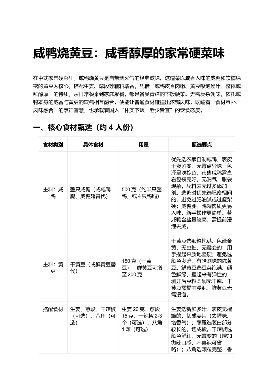 咸鸭烧黄豆：咸香醇厚的家常硬菜味.docx_第1页