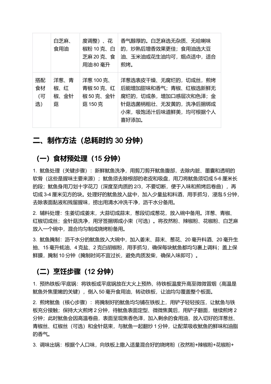 铁板鱿鱼：鲜香麻辣的街头特色风味小吃.docx_第2页
