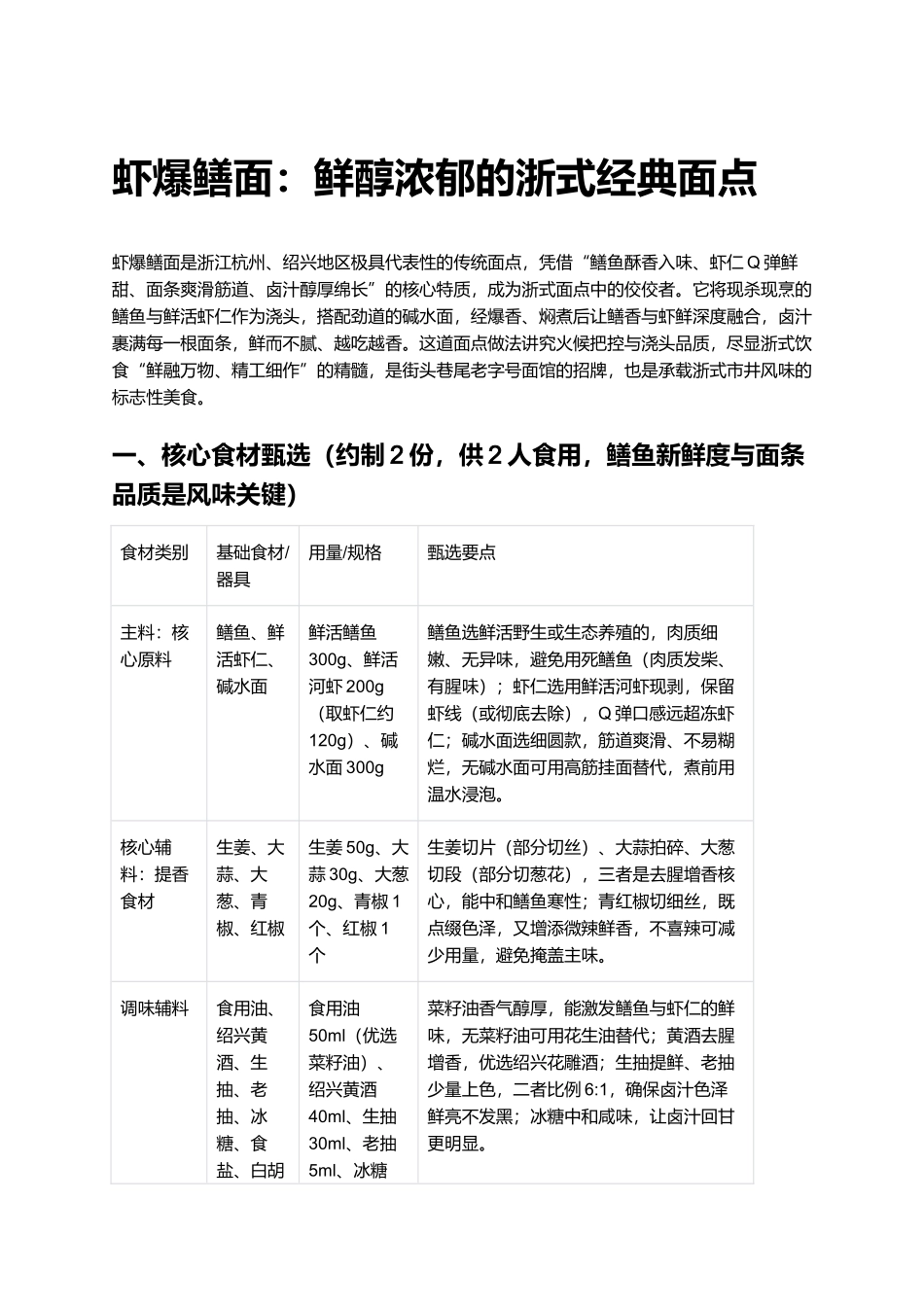 虾爆鳝面：鲜醇浓郁的浙式经典面点.docx_第1页