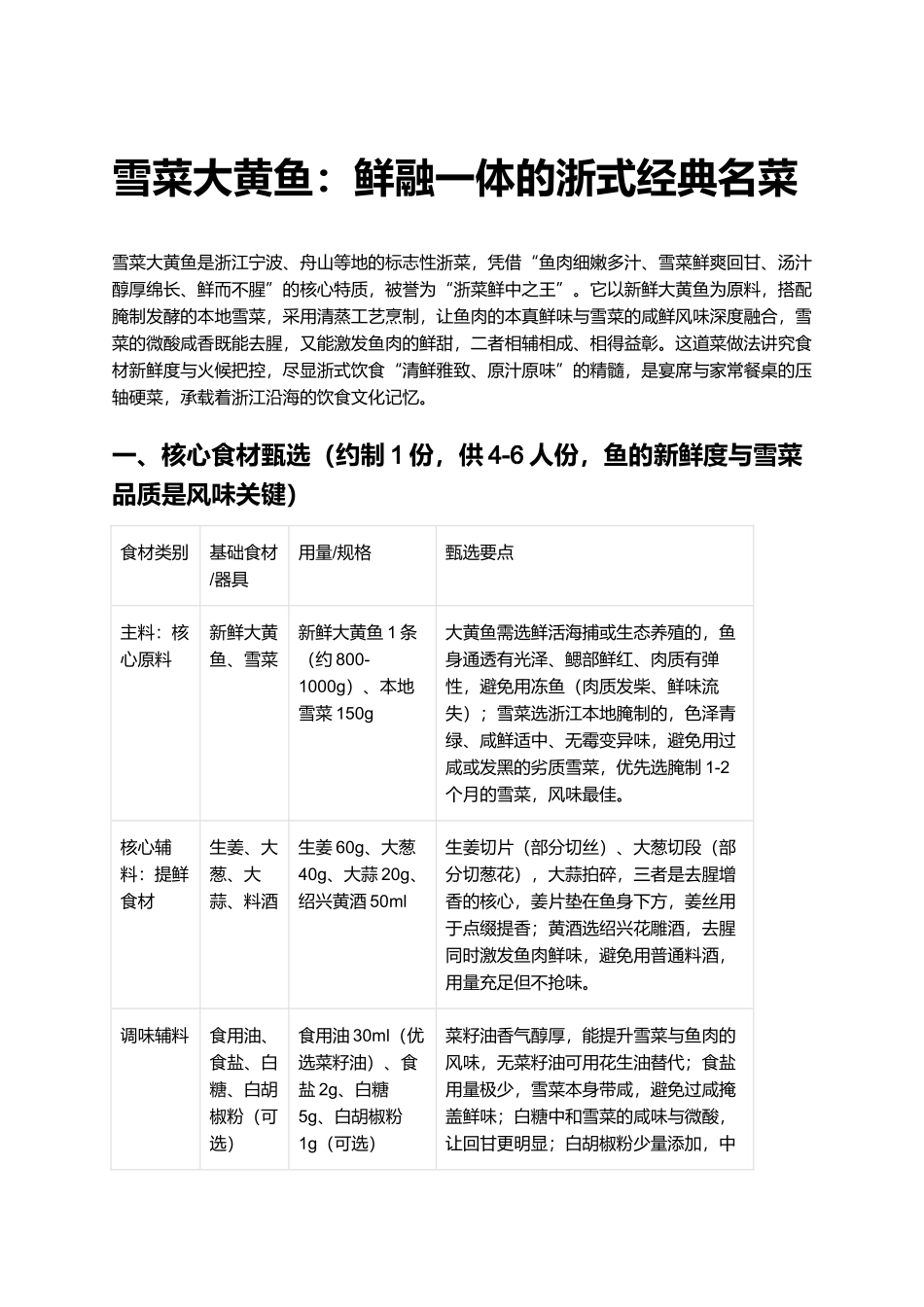 雪菜大黄鱼：鲜融一体的浙式经典名菜.docx_第1页