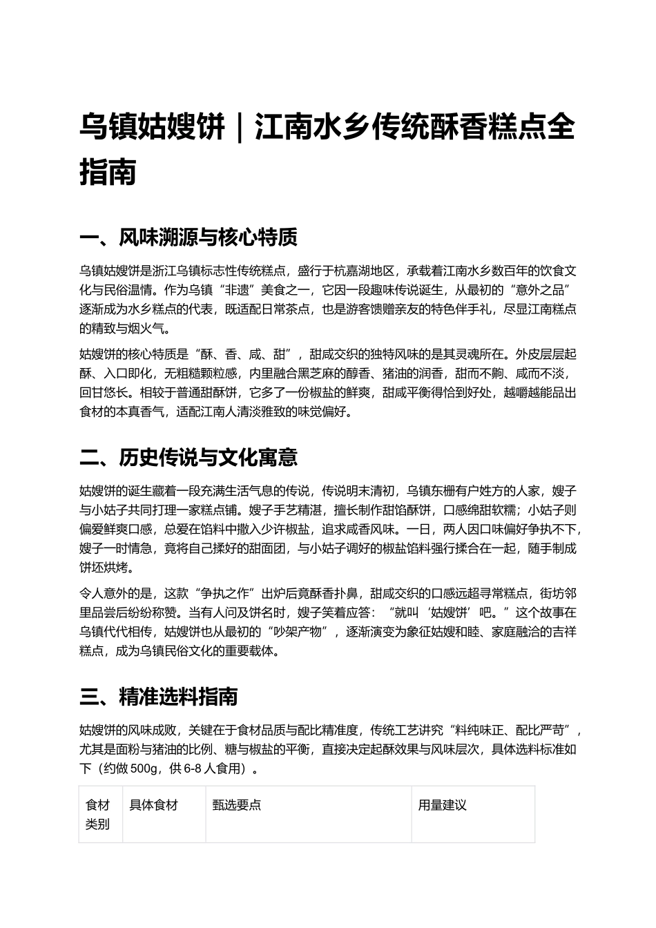 乌镇姑嫂饼｜江南水乡传统酥香糕点全指南.docx_第1页