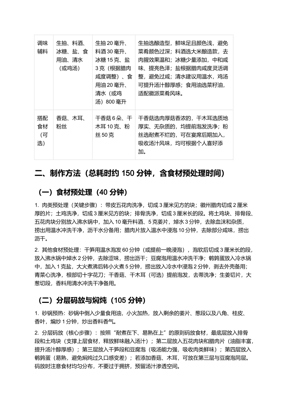 胡适一品锅：醇厚鲜香的徽派经典宴席菜肴制作指南.docx_第2页